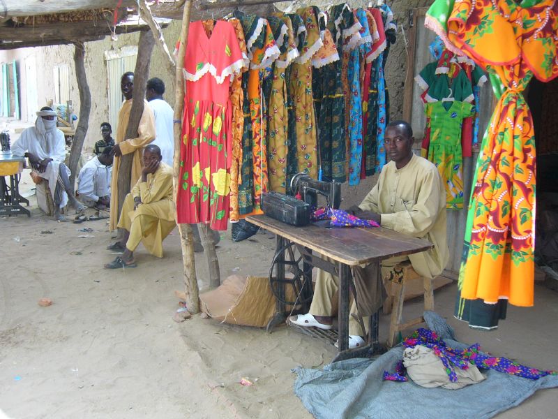Tailor at a sewing machine